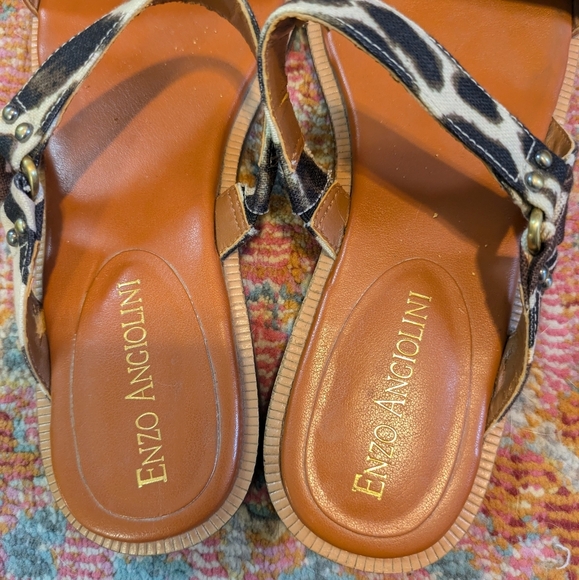 Enzo Angiolini Tan Leopard Print Eajuloah Sandal Size 5.5 - Picture 4 of 5